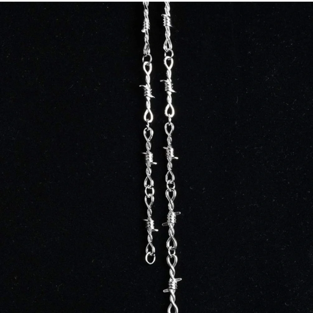 Stainless Steel Punk Barbed Wire Necklace